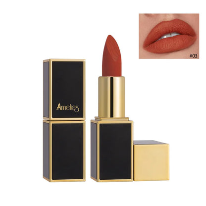 Best-selling Black Tube Waterproof Mineral Oil-based Matte Lipstick Non-staining Matte Velvet Lip Gloss Affordable Makeup