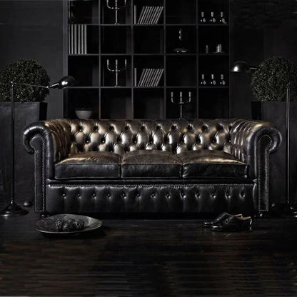 Hot Selling European Chesterfield 3 2 1seater Leather Sofa Set Living Room Furniture | Kimlud Luxury Chair