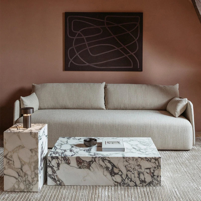 Stonekocc Luxury 100% Italy Calacatta Violet Marble Plinth Coffee Table Rectangle Base 40x40 30x30x50 100x60x30cm Home...