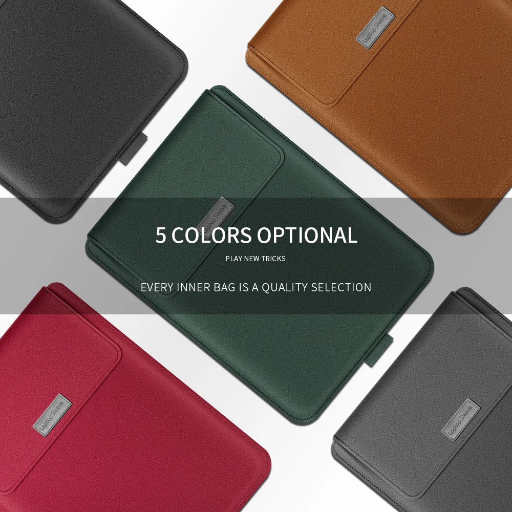 PU Stand Cover For Macbook Pro 16 Case 2023 M3 Laptop Sleeve For Macbook Air 13 Case 2022 M2 Pro 14 15.3 Air Matebook...