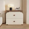 Modern Villa Italian-Designed Nightstand Wooden Bedroom Apartment Durable Storage Nightstand Furniture | Kimlud Luxury Bed