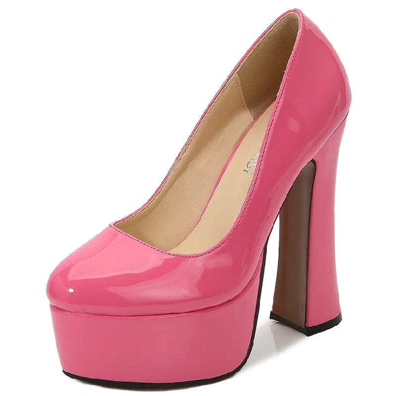 Fashion High Heels Pumps Shoes Woman Platform Red Pink Black White Women's Heeled Party Office Wedding Dance Shoes Large Size 45