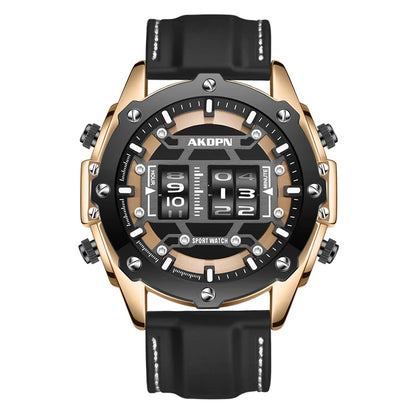 Unique Men Wrist Watches Leather Black Silver Creative Watches For Male Military Sports Clock Unique Design relogio masculino
