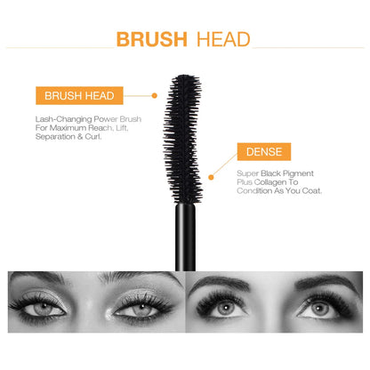 O.TWO.O 3D Mascara Lengthening Black Lash Eyelash Extension Eye Lashes Brush Beauty Makeup Long-wearing Gold Color...