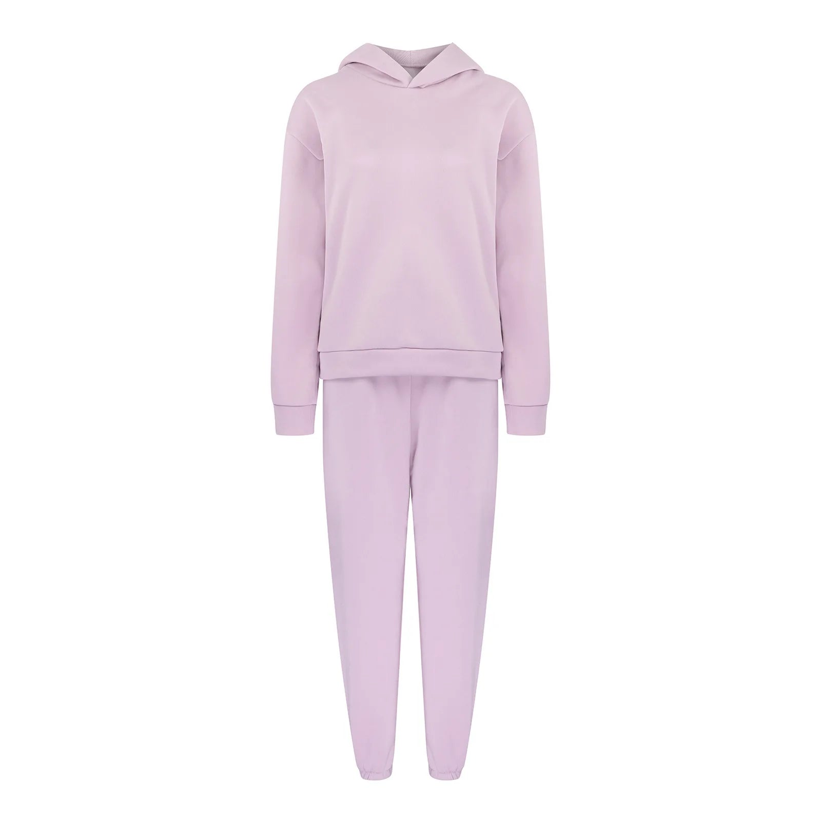 Women's Tracksuit Casual Solid Long Sleeve Hooded Sport Suits Autumn Warm Hoodie Sweatshirts and Long Pant Fleece Two Piece Sets - Kimlud