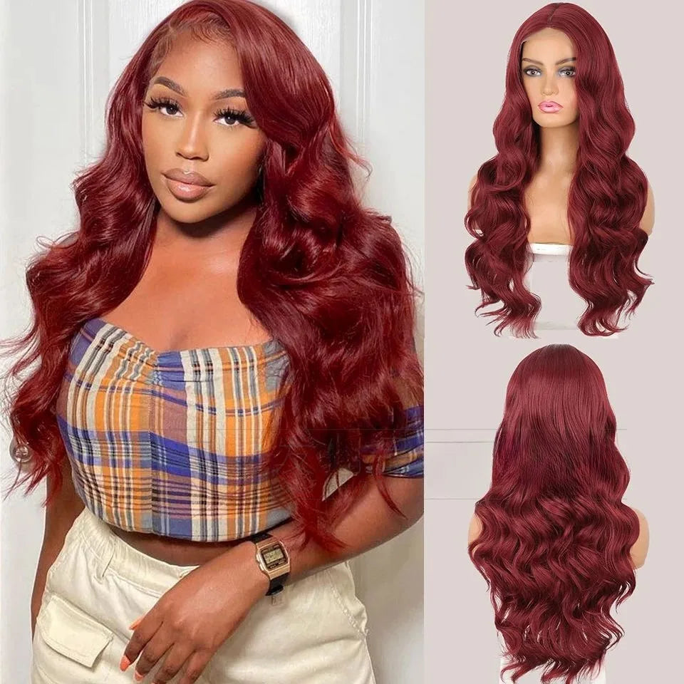 Europe and the United States Before the Lace Chemical Fiber Women's Big Wave Long Curly Hair Synthetic High Temperature Silk Wig