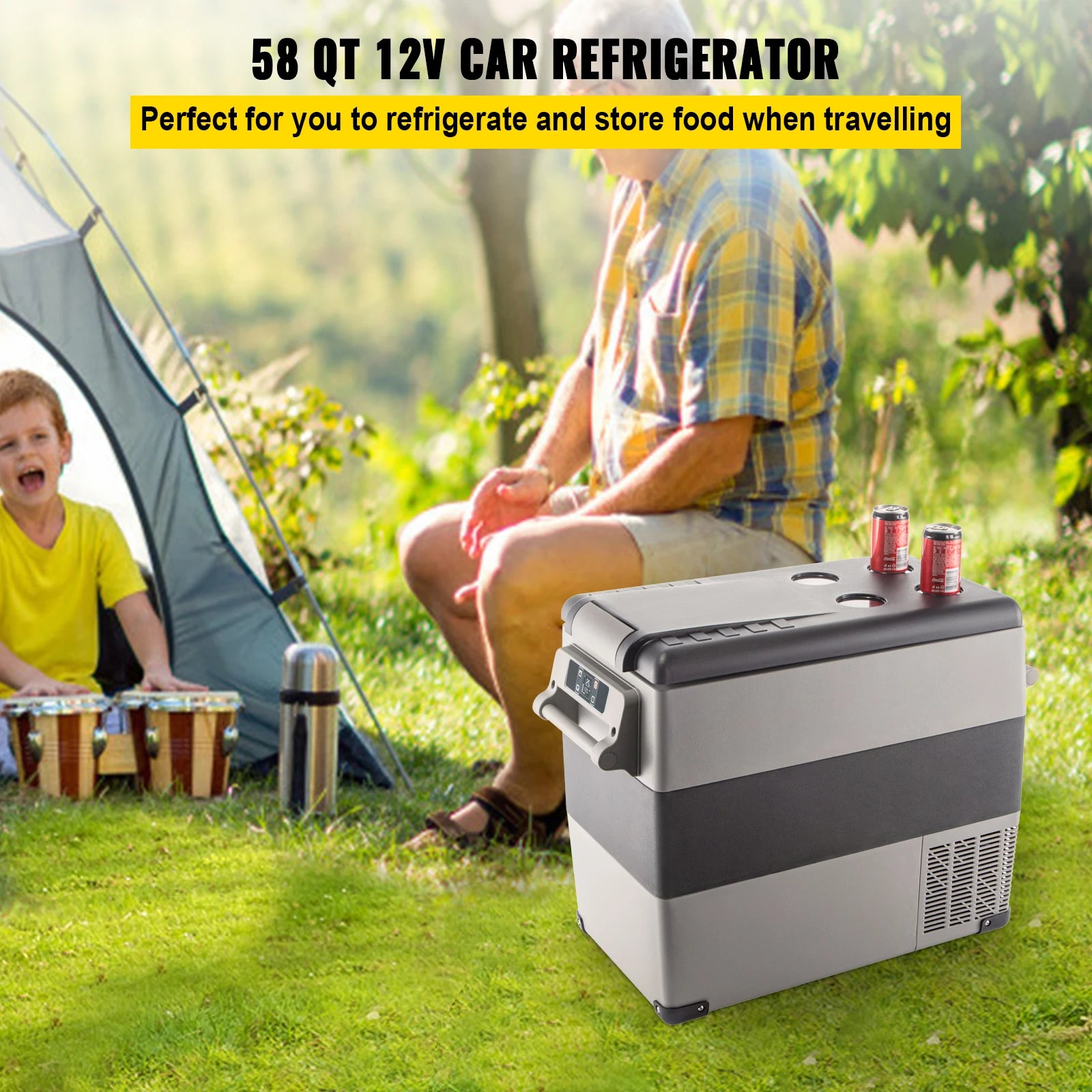 SucceBuy 20L 22L 35L 45L 55L Car Refrigerator Mini Fridge Freezer Portable Compressor Cooler DC 110-240V Ice Box for Camping