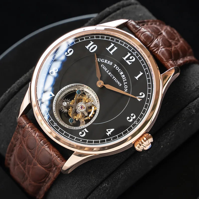 Sugess Genuine Tourbillon Business Men Watch Original ST8000 Movement Luxury Skeleton Mechanical Watches Sapphire Wristwatches - Kimlud