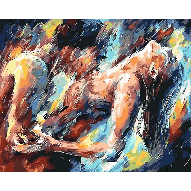 GATYZTORY DIY Painting By Numbers Abstract Figure HandPainted Oil Painting Drawing On Canvas Custom Photo Home Decoration