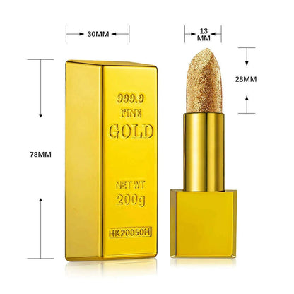 Gold Brick Lipstick Waterproof Pigment Lips Makeup Semi Velvet Creative Lip Stick Cosmetic