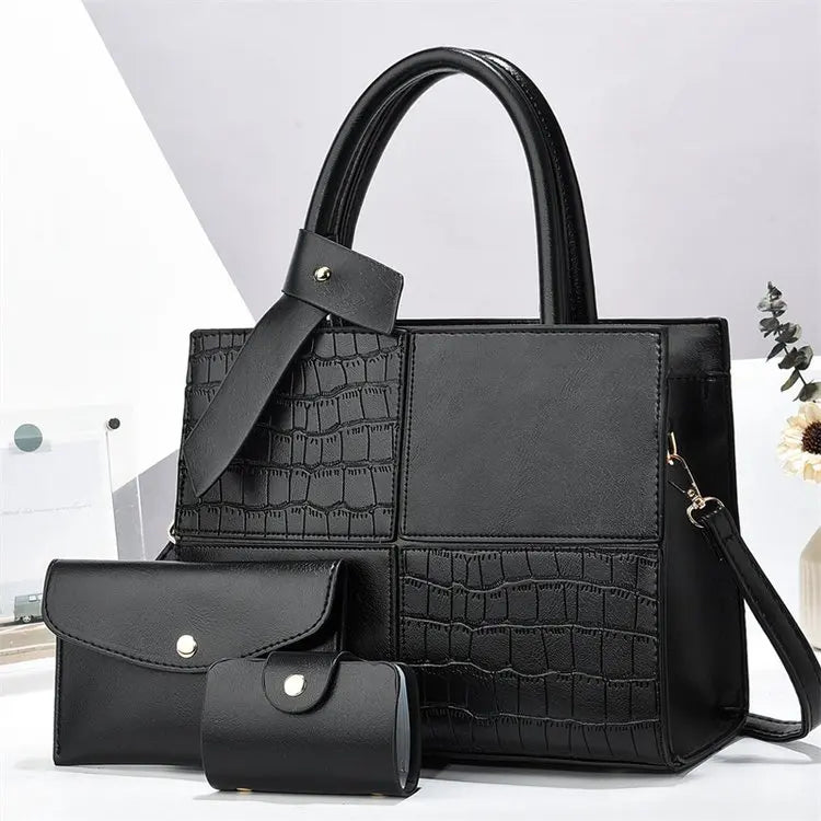 2025 Women's Handbags Designer Bags Capacity with Zip Casual Style Three Piece Pu Leather Handbag