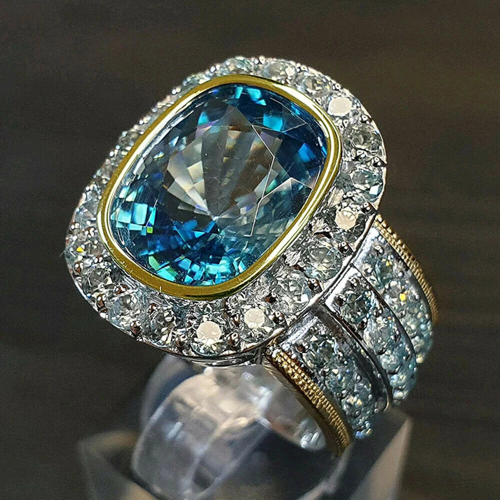 Huitan Classic Oval-shaped Women Finger Rings Gorgeous Wedding Anniversary Gift for Love Full Paved Shiny CZ Lady Luxury...
