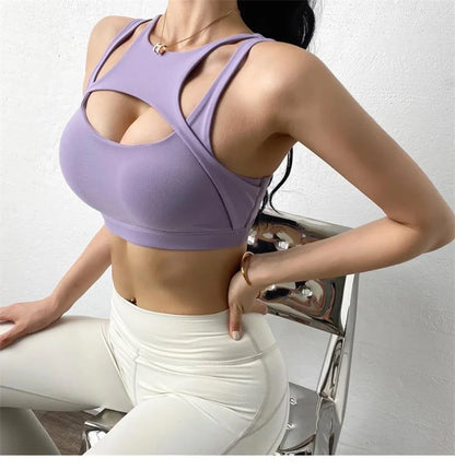 Cloud Hide Super Sexy Women Sports Bra Fitness Yoga Crop Tank Top Underwear Athletic Vest Shockproof Shirt Running Sportswear