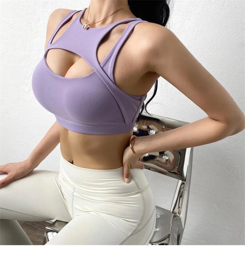 Cloud Hide Super Sexy Women Sports Bra Fitness Yoga Crop Tank Top Underwear Athletic Vest Shockproof Shirt Running Sportswear