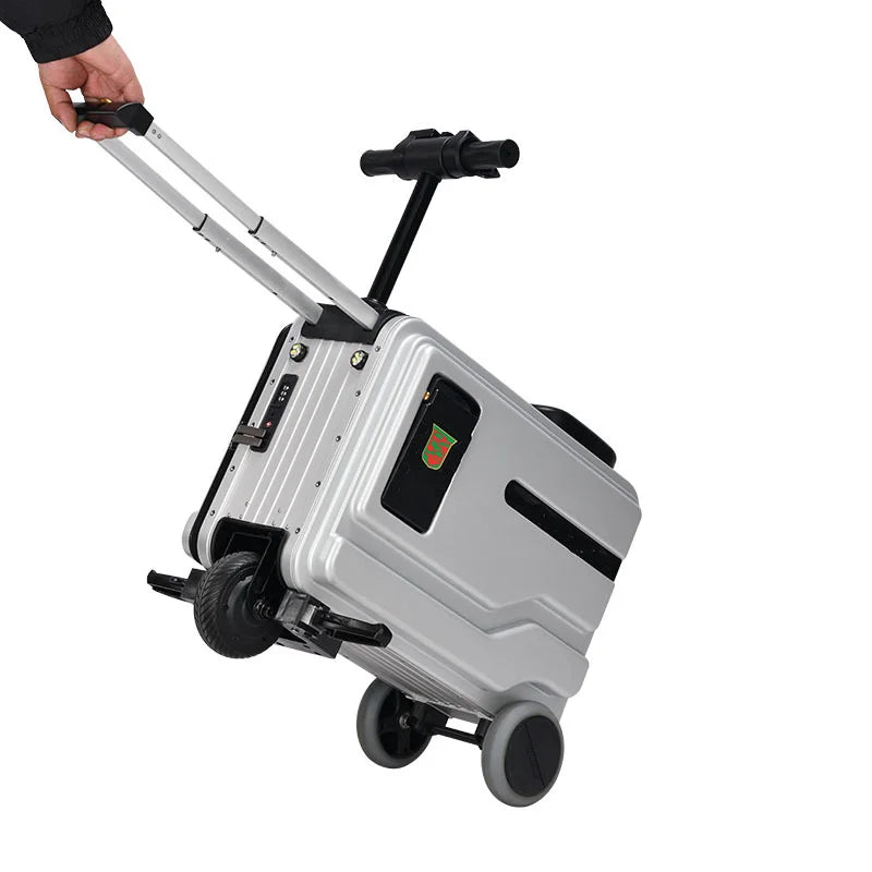 30L Electric Scooter Suitcasen Rideable with Build-in Seat Flexible Ambient Light Strip Storage Gift Ready | Kimlud...