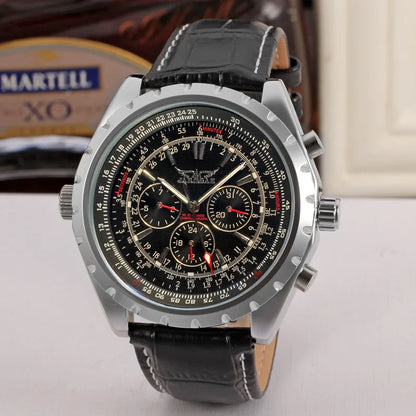 Blue Glass Design Automatic Stainless Steel Men's Business Mechanical Wristwatch with Luminous Date Clock