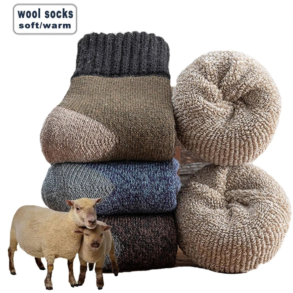5Pairs/Lot Winter Thicken Wool Socks Men's High Quality Towel Keep Warm Sock Cotton Christmas Gift Socks For Male...