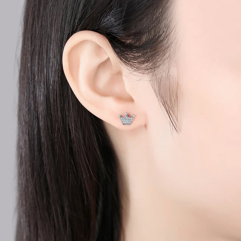 Original 925 Sterling Silver Earrings 2026 Stud Hoop Crystal Earings For Women Rose Gold Crown Heart Infinity Bee Earing...