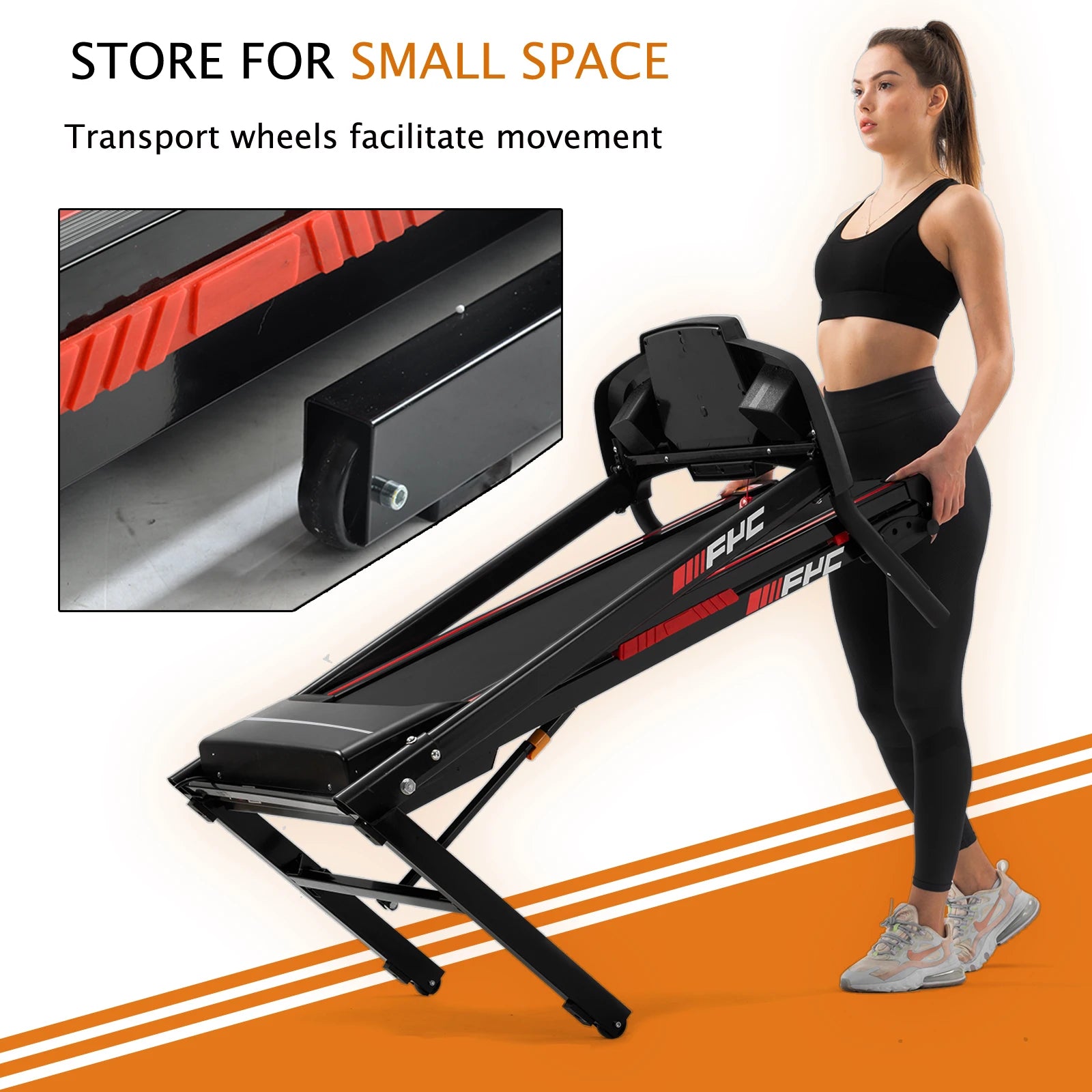 FactoryTreadmill ,2025Ready to Ship USA 17" Wide Foldable Running Machine, 3.5HP 300LBS Weight Capacity Portable Treadmill