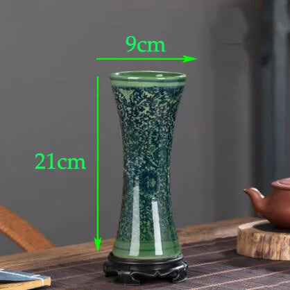 Chinese Jingdezhen Blue White Porcelain Antique Ceramic Vase Home Livingroom Table Figurines Decoration Store Flower Pot Crafts