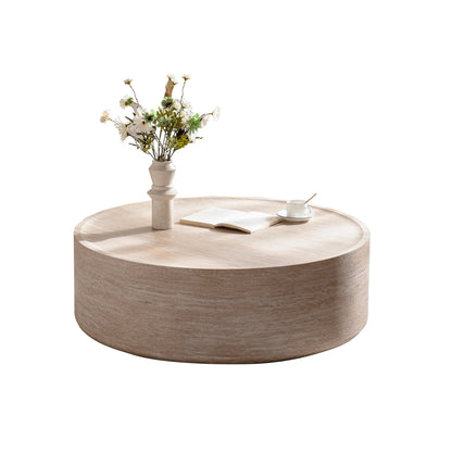 New Italian Minimalist Modern Design Small Apartment Wood Round Coffee Table for Living Room Home Furniture Easy to...