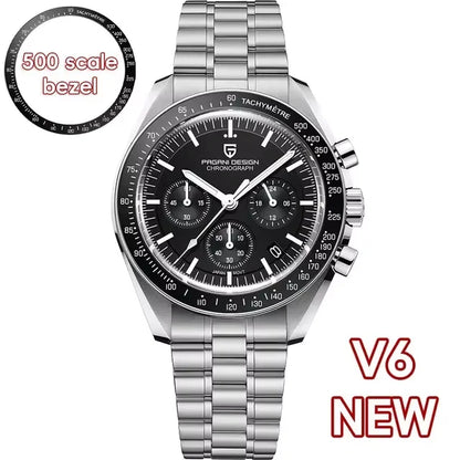New Version PAGANI DESIGN 1701 Luxury Men Quartz Chronograph Wrist Watches VK63 Movement Stainless Steel Sport Waterproof Clock