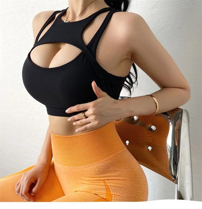 Cloud Hide Super Sexy Women Sports Bra Fitness Yoga Crop Tank Top Underwear Athletic Vest Shockproof Shirt Running Sportswear