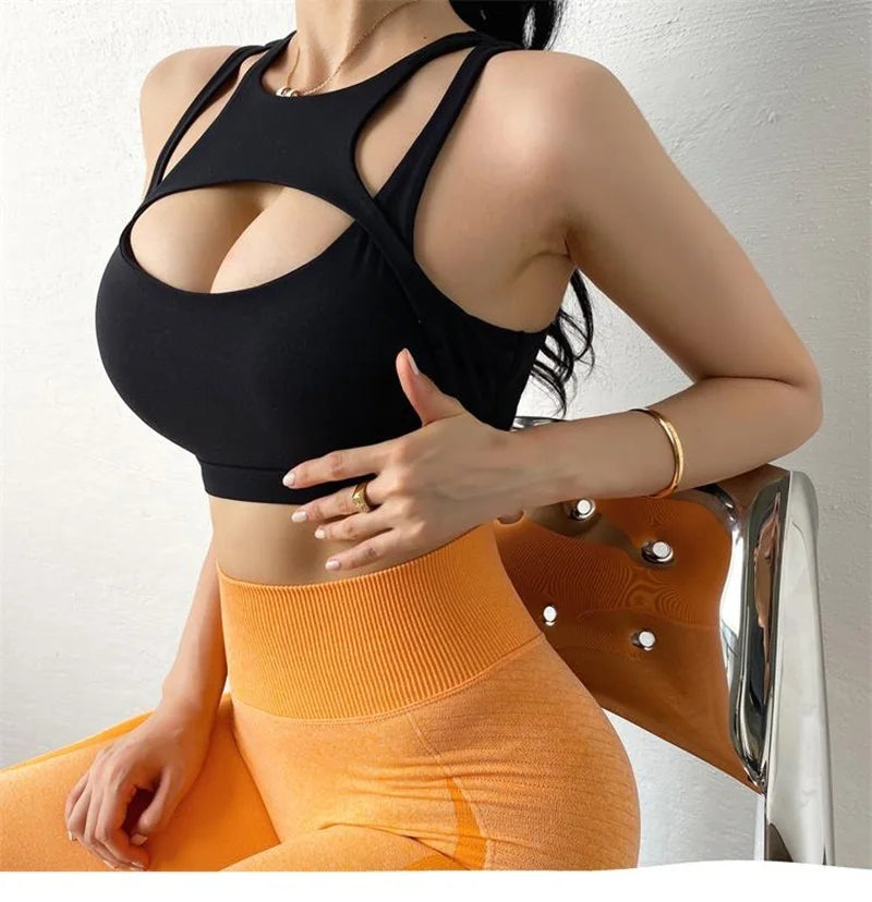 Cloud Hide Super Sexy Women Sports Bra Fitness Yoga Crop Tank Top Underwear Athletic Vest Shockproof Shirt Running Sportswear