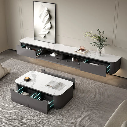 Customized Cabinet TV Cabinet Console Living Room with Coffee Table Home Furniture Option Color - Kimlud