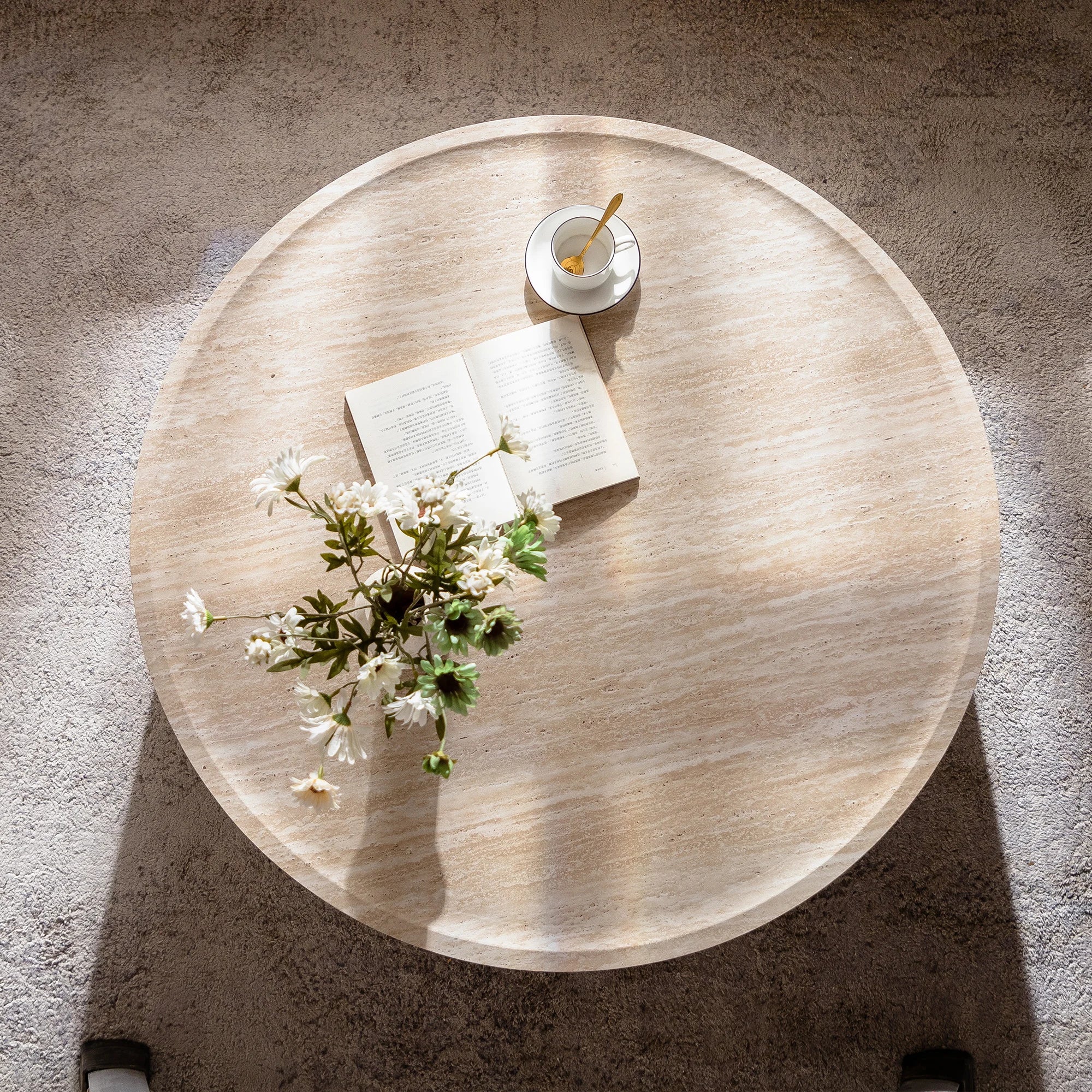 New Italian Minimalist Modern Design Small Apartment Wood Round Coffee Table for Living Room Home Furniture Easy to...