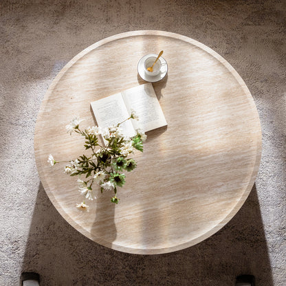 New Italian Minimalist Modern Design Small Apartment Wood Round Coffee Table for Living Room Home Furniture Easy to...