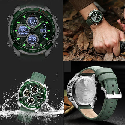 NAVIFORCE Fashion Military Watches for Men Luxury Original Sports Chronograph Watch Waterproof Quartz Clock Digital WristWatch - Kimlud