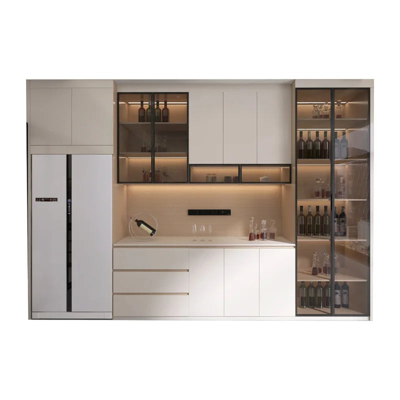 Custom Modern Wood Kitchen Cabinets & Bedroom Wardrobe Set | Foshan High Gloss Furniture | ENF-Grade Whole-House Storage...