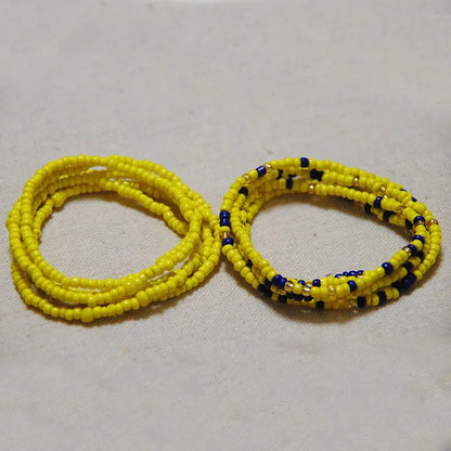 2 Pcs Sexy Summer Waist Bead Chains African Belly Beads Colorful Beach Bikini Body Belly Chain Elastic Jewelry for Women Girls - Kimlud