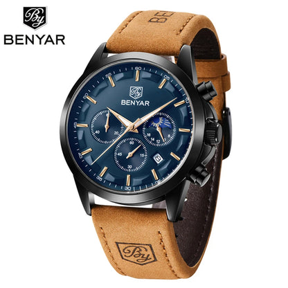 BENYAR 5160 2020 New Blue Men Watches Top Brand Luxury Waterproof Sport Men Clock Quartz Chronograph Men Watch