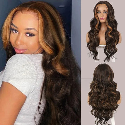 Europe and the United States Before the Lace Chemical Fiber Women's Big Wave Long Curly Hair Synthetic High Temperature Silk Wig