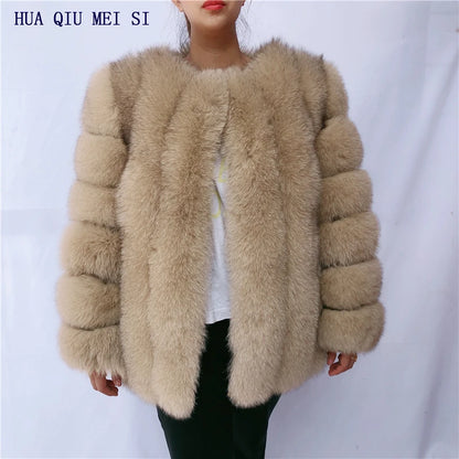 Women's clothing fur coat  red fox coat vertical stripe silver fox red fox fur coat  fox fur coat women's natural fur coat coat