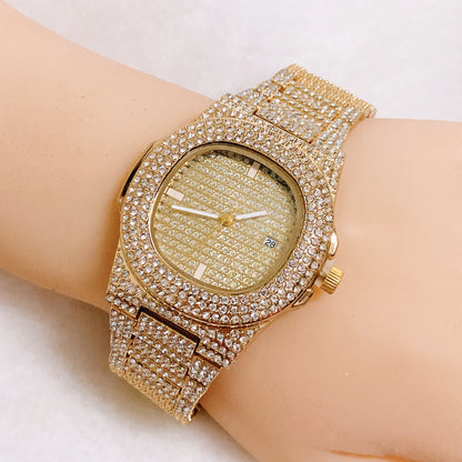 Latest Popular Fashion Gold Plated Bangle Bracelet Watch Wedding Party Gift Birthday Bridal Wristwatch