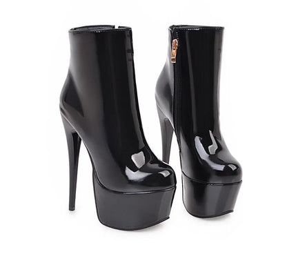 KNCOKAR Spring New Style Fashion Short Tube Round Head High With Sexy Women's Boots Extra Large Size 33-48 Yards