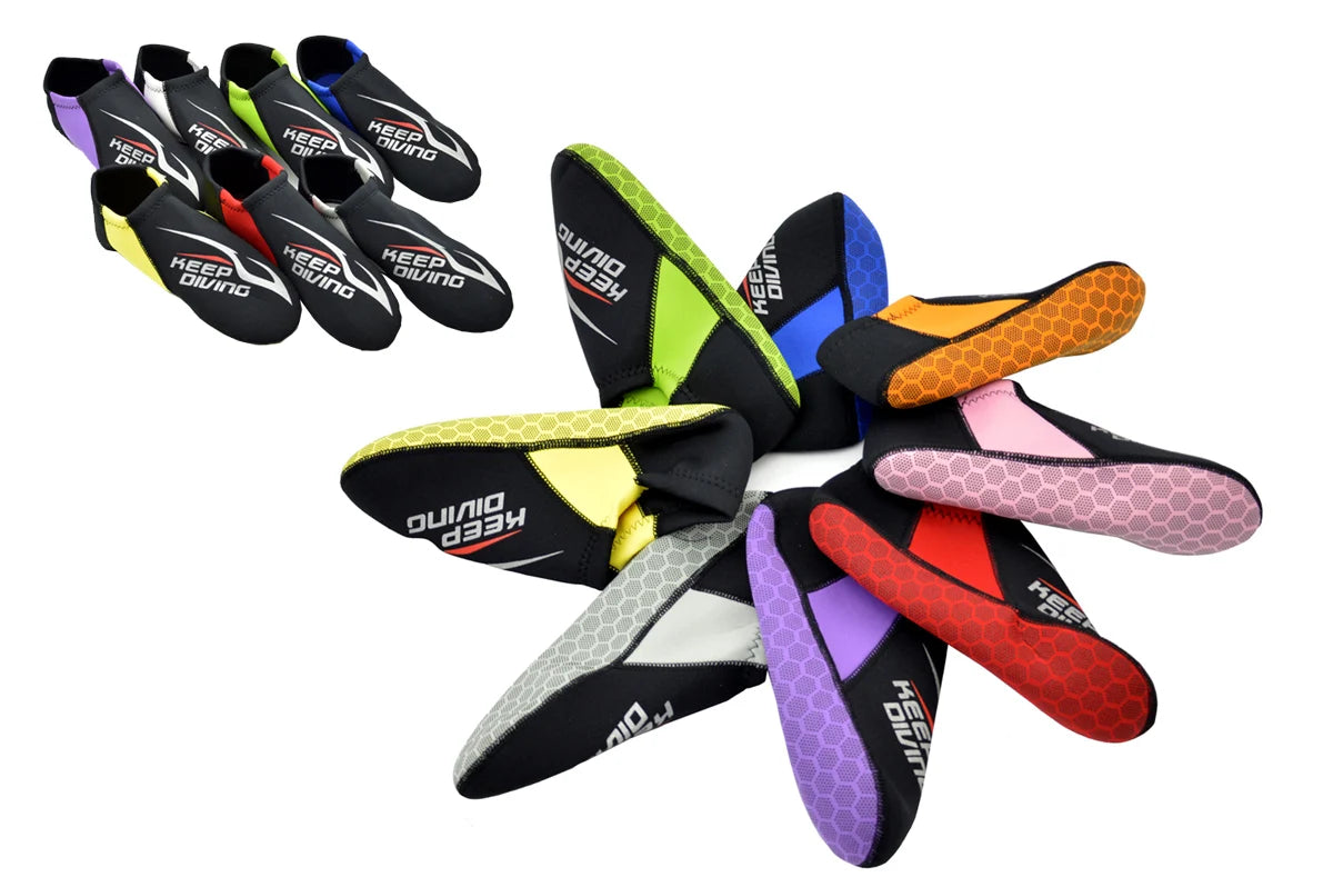 KEEP DIVING 3MM Neoprene Colorful Diving Socks Draughty Beach Shoes Snorkeling Equipment Footwear In Fins Non-slip Home...