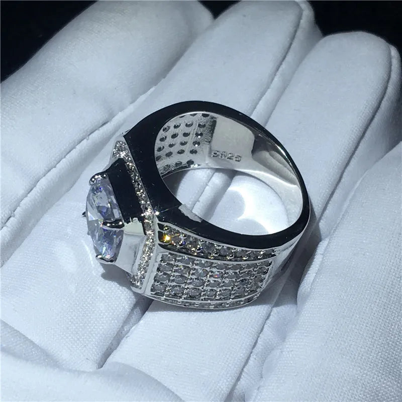 choucong Luxury Male ring Big 3ct Clear 5A zircon cz 925 Sterling Silver Engagement Wedding Band rings For men Fine Jewelry