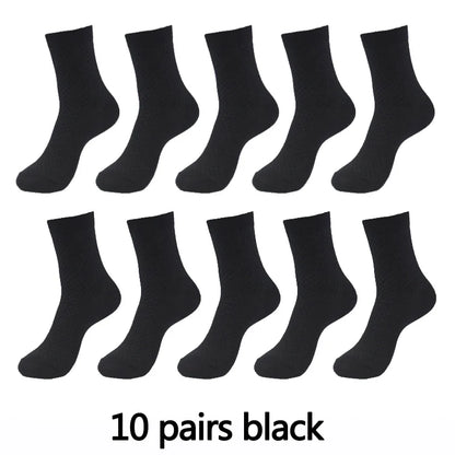 10 Pairs High Quality Bamboo Fiber Men's Socks Business Breathable Deodorant Compression Socks Men Long Big Size EUR...