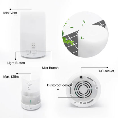 Air Humidifier USB Aroma Diffuser Essential Oil Purifier Color Lamp Aromatherapy Electric Smell Distributor For Home...
