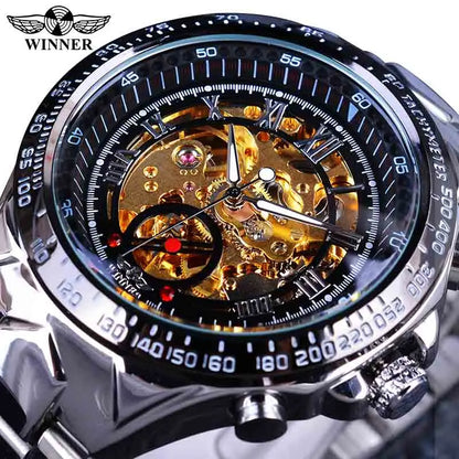 Winner Mechanical Sport Design Bezel Fashion Watch Mens Watches Top Brand Luxury Montre Homme Clock Men Automatic Skeleton Watch
