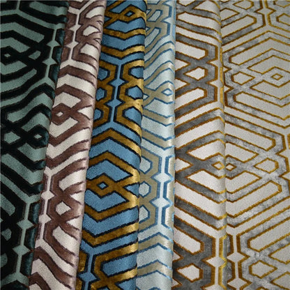 JBL Textiles Dying Warp Jacquard Embossed Polyester Knitted Velvet Fabric | Kimlud Mid Range Pillow