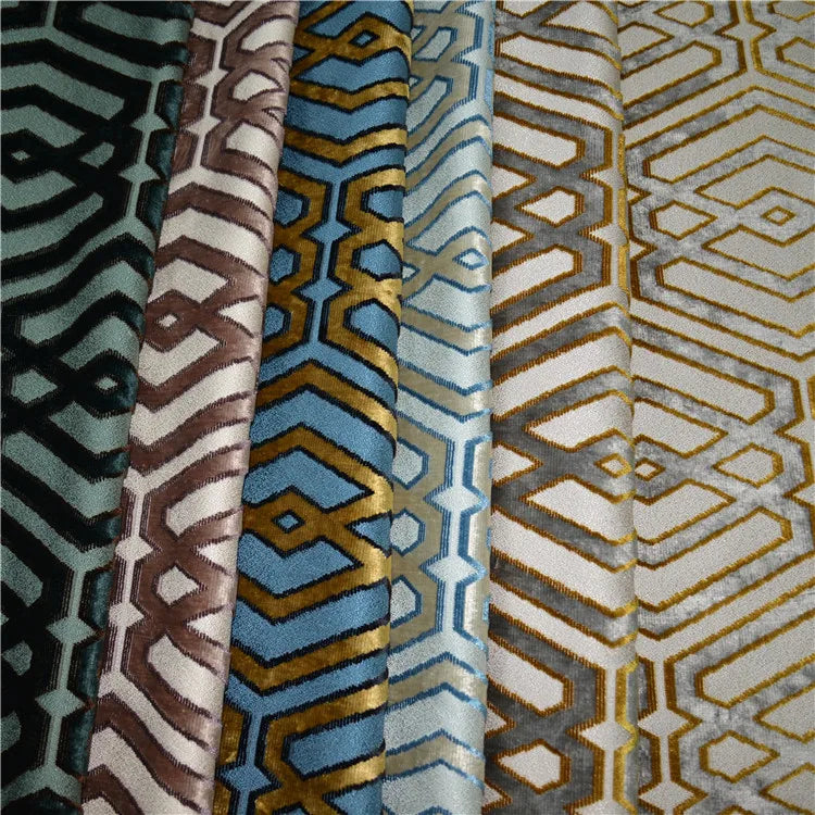 JBL Textiles Dying Warp Jacquard Embossed Polyester Knitted Velvet Fabric | Kimlud Mid Range Pillow