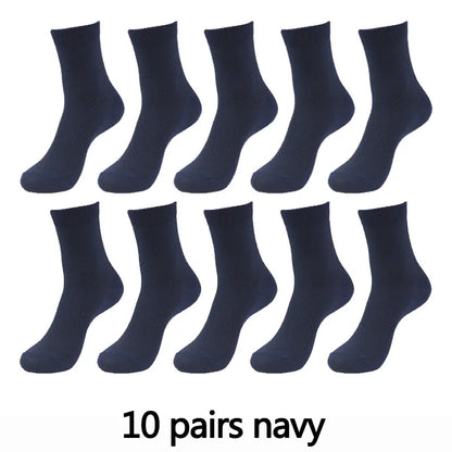 10 Pairs High Quality Bamboo Fiber Men's Socks Business Breathable Deodorant Compression Socks Men Long Big Size EUR...