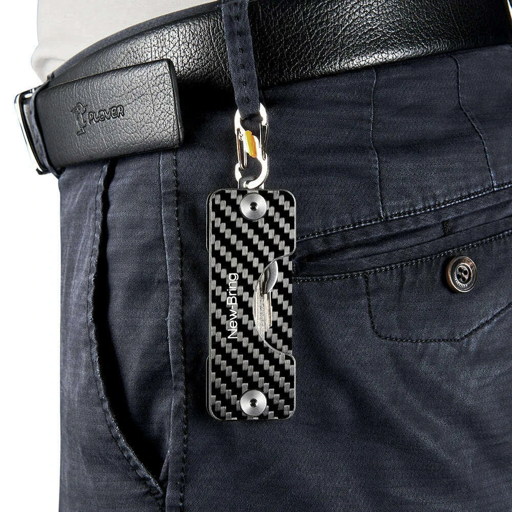 NewBring Smart Key Holder Keychain Car Key Wallets Ring Collector Housekeeper Carbon Fiber G2 DIY EDC Pocket Key Organizer Smart
