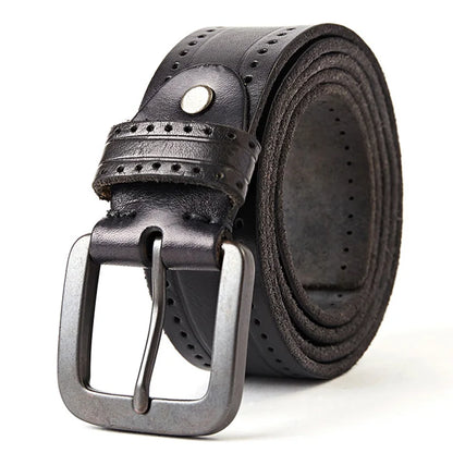 MEDYLA Men's Leather Belts For Men Vintage Alloy Pin Buckle Waistband Strap Jeans Belt For Male Cowhide Belt DSW535