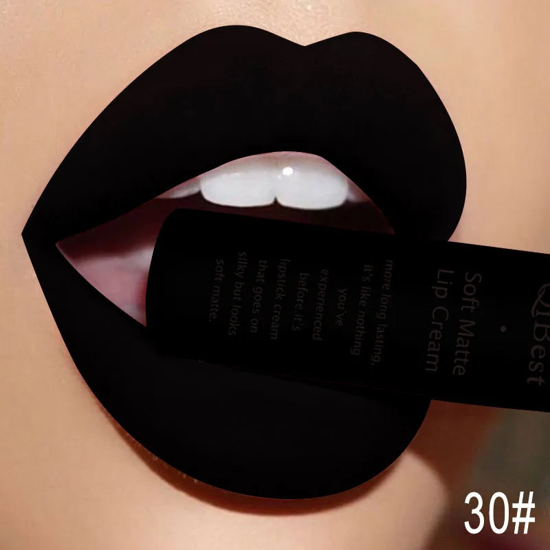 QIBEST Brand 34 Colors Liquid Lipstick Waterproof Matte Nude Lipstick Pigment Red Long Lasting Lip Gloss Women Makeup...
